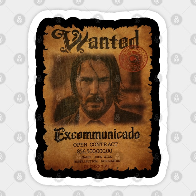 Vintage John Wick Excommunicado Sticker by wisataindo